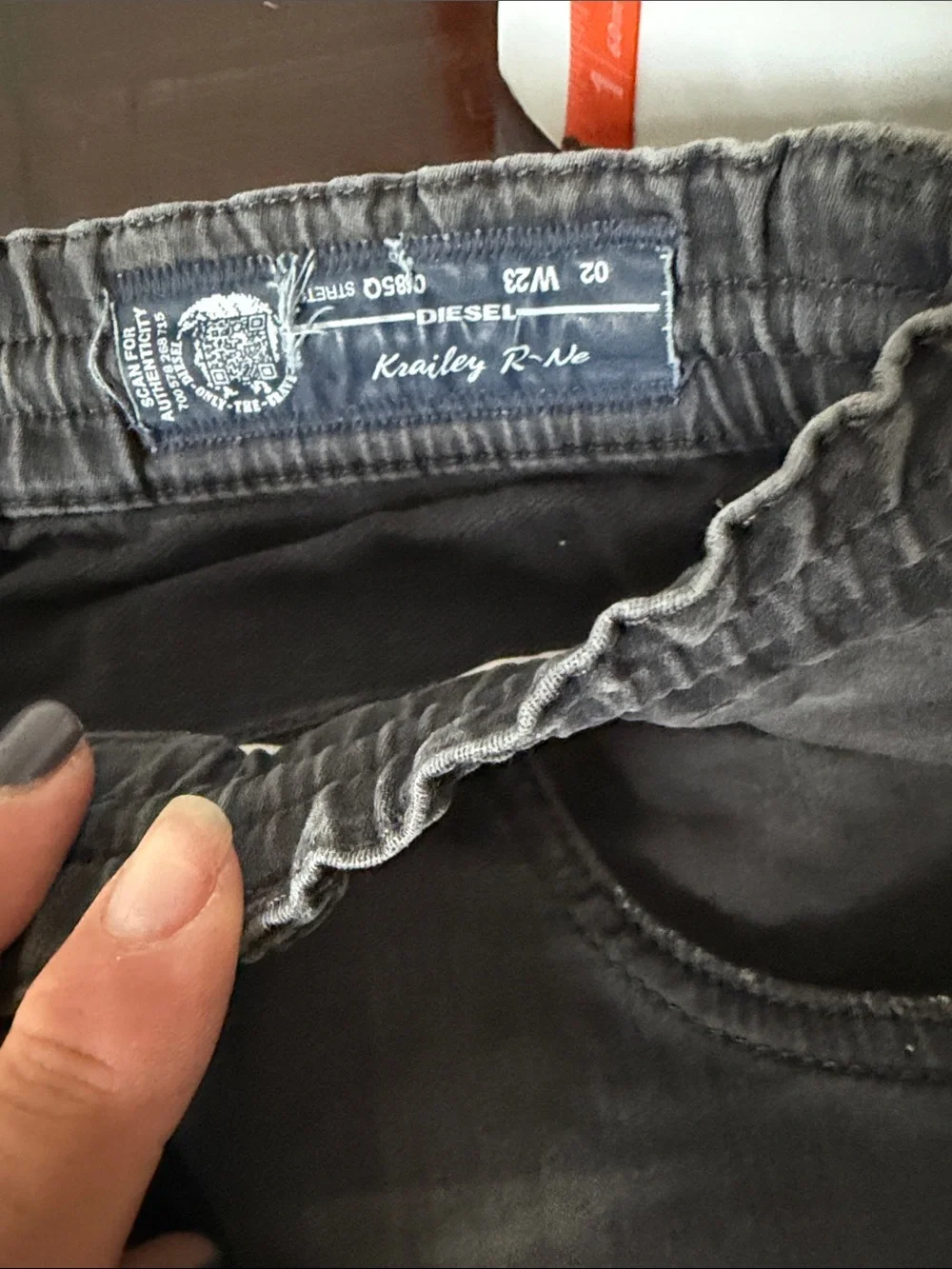Diesel Men's Distressed Gray Slim Straight Jeans